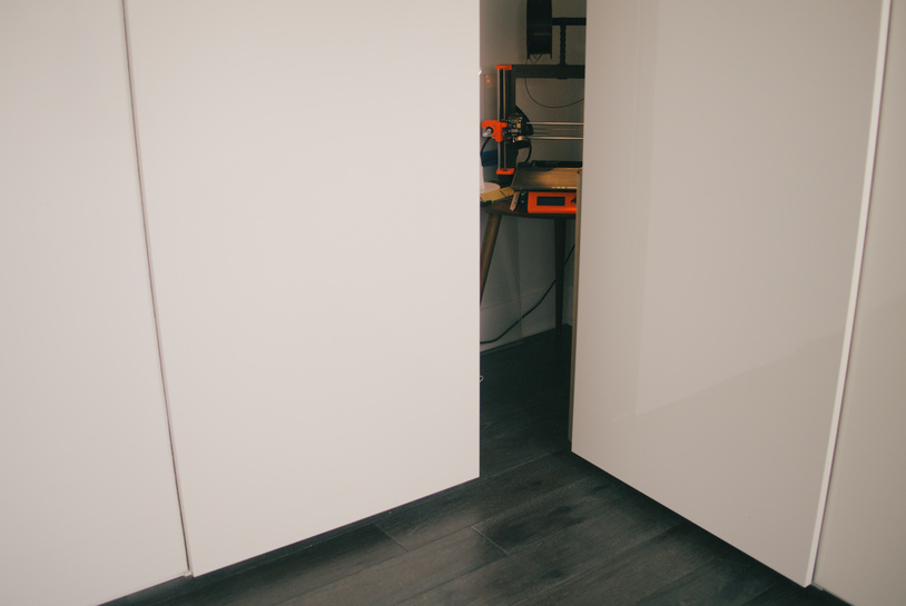 Storage and 3D Printer in corner